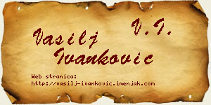 Vasilj Ivanković vizit kartica